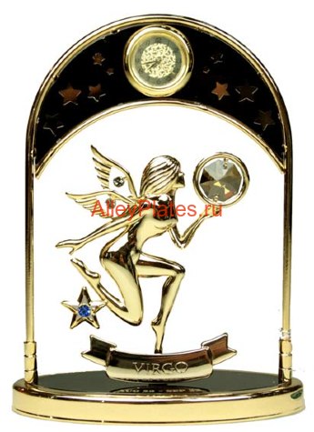 Фигурка декоративная с часами - знак зодиака &amp;amp;quot;Дева&amp;amp;quot; 14см (уп.1/12шт.) 