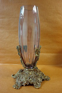 Ваза из муранского стекла с элементами бронзы 40*20cm