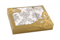 Набор полотенец из 2 шт."damask" 50*90/70*140 см,100% хлопок серо-белый 500 г/m2 (821-029)