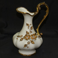 Кувшин "Флора" с ручкой, белый с золотой отд., h 31 cm, L 21 cm 523AP1BO