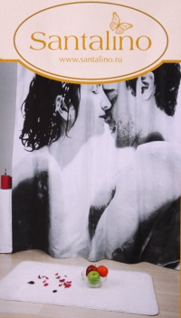 ШТОРА ДЛЯ ВАННОЙ "shower together" 180*180 СМ.100% П/Э ТКАНЬ ПЕЧАТЬ+КОЛЬЦА ПЛАСТМАССА (815-002)