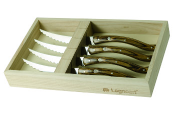 Набор ножей для мяса Legnoart, 4 шт, светлое дерево 