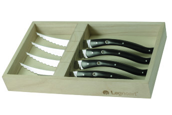 Набор ножей для мяса Legnoart, 4 шт, темное дерево 