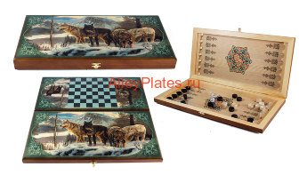 Игра настольная &amp;amp;quot;Стая&amp;amp;quot; : нарды, шашки 50*25см (уп.1/1шт.) 