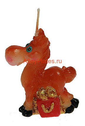 Свеча новогодняя Лошадка 5*2*6см (уп.24/432шт.) 