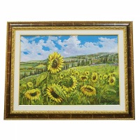 Картина Подсолнухи холст 50x70 cm, багет 70х90 cm  (маслом оригинал)