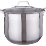 КАСТРЮЛЯ СО СТЕКЛЯННОЙ КРЫШКОЙ, НЕРЖАВЕЮЩАЯ СТАЛЬ 11Л, 26*22 СМ