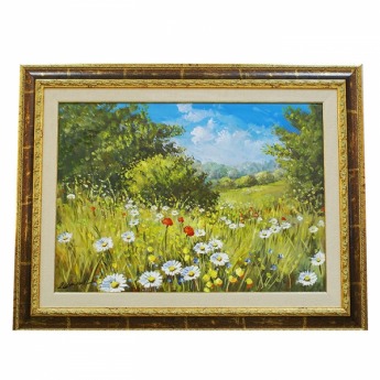 Картина лето в глубинке 50x60 cm, багет 65х75cm (маслом, оригинал) 