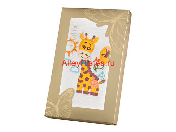 ПОЛОТЕНЦЕ 50*90СМ  "АЗБУКА-ЖИРАФ", ХЛОПОК 100%, 380Г/М.КВ, БЕЛОЕ 