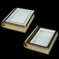 Шкатулка "Книга", цвет: белый с золотой отд., SW, L 20x25 cm, h 7 cm 162APBOR