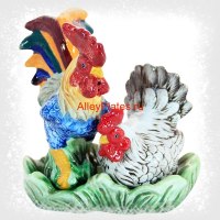 Набор для специй на подставке, солонка, перечница, 12,6 cm , "Петух с курочкой"