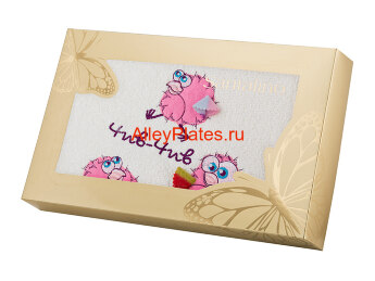 ПОЛОТЕНЦЕ  40*70СМ, "ЧИК-ЧИРИК", 380 Г/М.КВ., Х/Б 100%, БЕЛЫЙ 