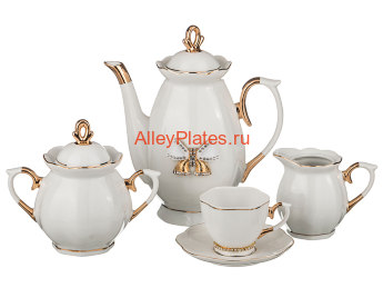 КОФЕЙНЫЙ СЕРВИЗ НА 6 ПЕРСОН 15 ПР. "РУБЛЕВКА" 910/400/200/120 МЛ.ПОД. УПАК. 