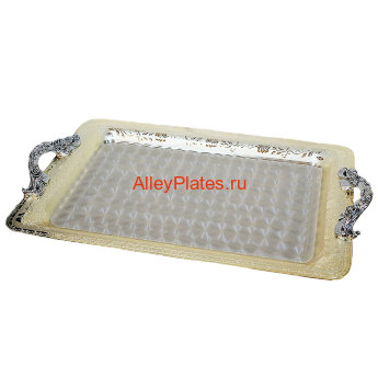 6AP2AP6 Поднос "Роза", цвет: золотой, 45х32 см 6AP2AP6 