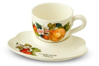 Чашка на блюдце-подносе  Итальянские фрукты 