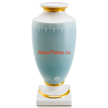 1580=43=NEWC2 Ваза "Диана", цвет: бирюзовый с белым, 17х17х43 см 1580=43=NEWC2 Купить статуэтки Ahura. Купить вазы и колонны Ahura. Производитель Ahura Италия. Купить дорогой подарок Вип класса. Широки выбор эксклюзивных подарков и предметов интерьера Ahura. Купить колонны Ahura премиум класса.