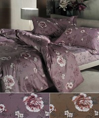 Комплект постельного белья с пододеяльником 155х200 FIORI mauve простыни 200х260 нав50х70 raso