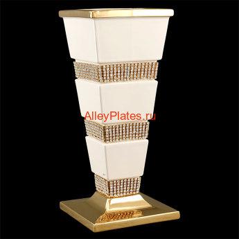1742C=1=AOP Ваза "PRECISION", цвет: сл.кости с золотой отд., SW, 15х15х35 см 1742C=1=AOP Купить статуэтки Ahura. Купить вазы и колонны Ahura. Производитель Ahura Италия. Купить дорогой подарок Вип класса. Широки выбор эксклюзивных подарков и предметов интерьера Ahura. Купить колонны Ahura премиум класса.