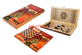 Игра настольная Россия : нарды, шашки 50*25см (уп.1/1шт.) 