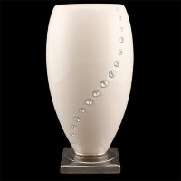 S1623S1=35=AP Ваза "DIAMANTE", цвет: сл.кости с платиновой подставкой., SW, 20х20х36 см S1623S1=35=AP