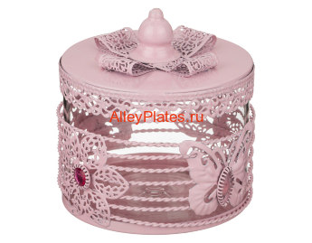 БАНКА ДЛЯ СЫПУЧИХ ПРОДУКТОВ РОЗОВАЯ 11*13 СМ. 