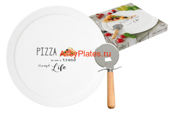 Набор для пиццы: блюдо и нож Kitchen Elements в подарочной упаковке 