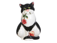 ФИГУРКА "КОШКА С ЦВЕТКОМ" ВЫСОТА=15 СМ