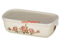 БЛЮДО ДЛЯ ЗАЛИВНОГО КРЫШКОЙ "КОРЕЙСКАЯ РОЗА" 6*9,5*19 СМ.